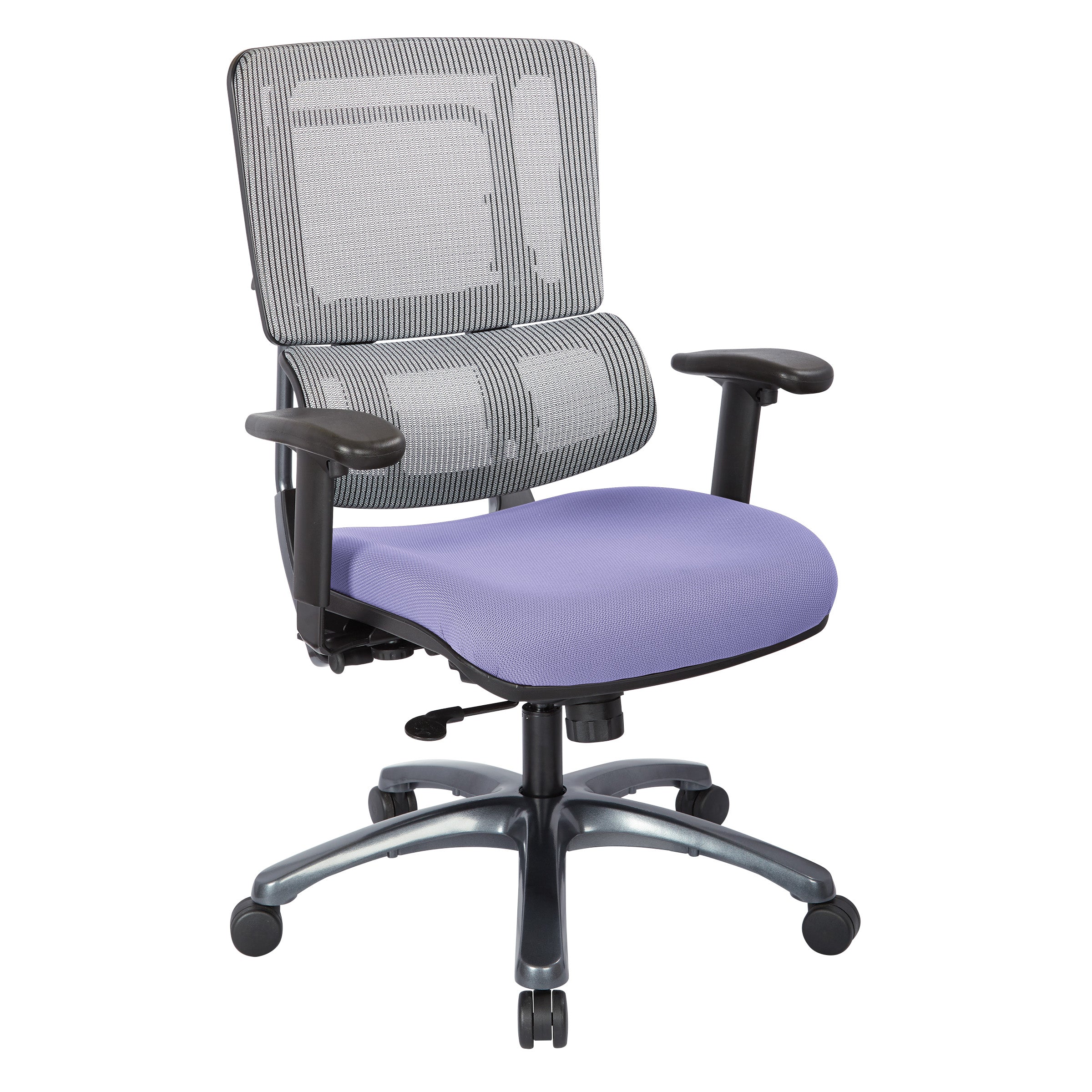 Vertical Grey Mesh Back Chair with Titanium Base 1